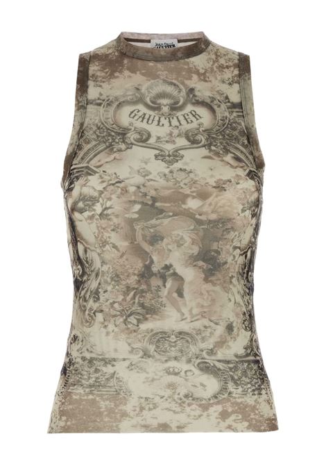 tank top mesh printed médaillon donna multicolor JEAN PAUL GAULTIER | 25/03-W-TO304-M006P6965